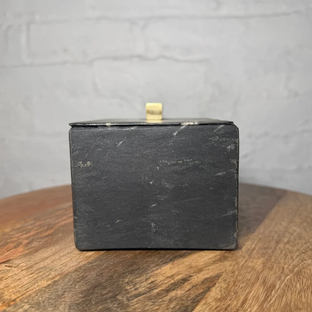 West Elm Black Mabel and Gold Accent Decorative Vanity Box
